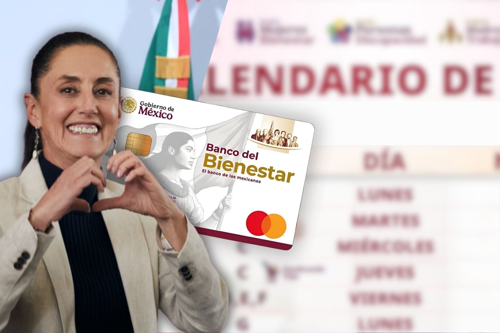 Calendario filtrado pagos de pensiones bienestar