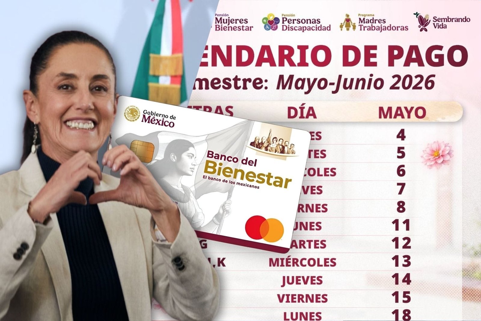 Calendario OFICIAL Pensiones Bienestar Mayo 2026: consulta el calendario de pagos OFICIAL por letra y últimas noticias sobre este apoyo.