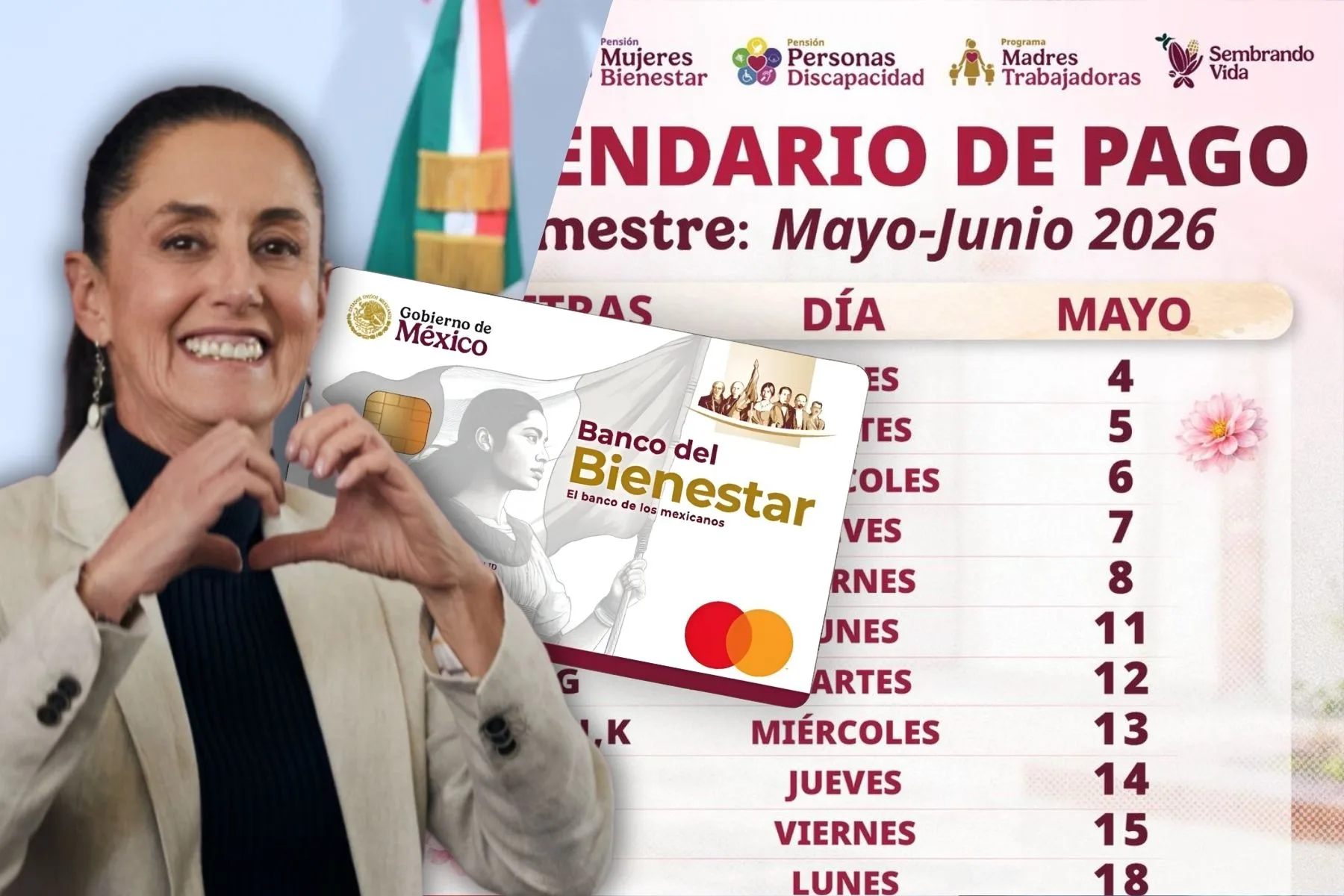 Calendario OFICIAL Pensiones Bienestar Mayo 2026: consulta el calendario de pagos OFICIAL por letra y últimas noticias sobre este apoyo.