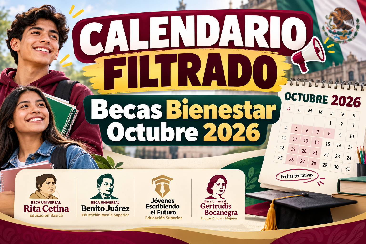 calendario filtrado becas bienestar 2026
